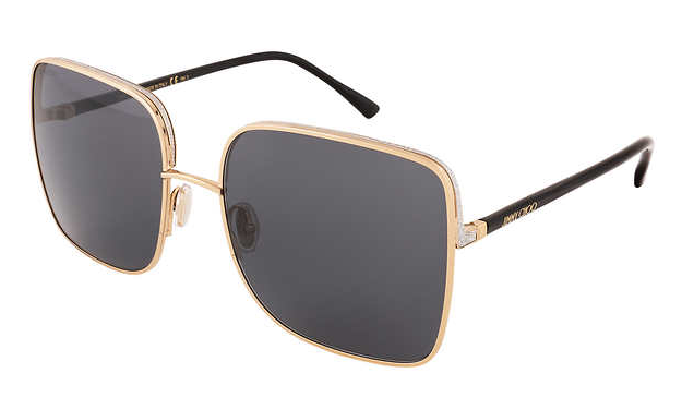 Jimmy Choo Aliana 59mm Square Sunglasses, Gold/Brown