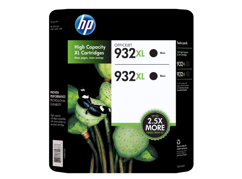 HP 932XL Black Ink Cartridges (2-Pack)