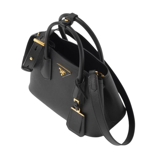 Prada Galleria Saffiano Small Leather Bag - Black