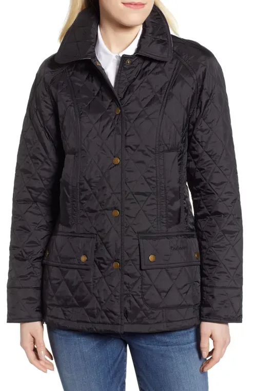 Barbour Beadnell Summer Quilted Jacket Black Women s Size 10 US