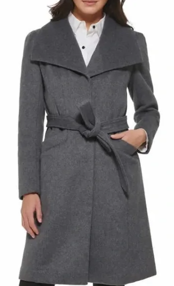 Belted wool peacoat online