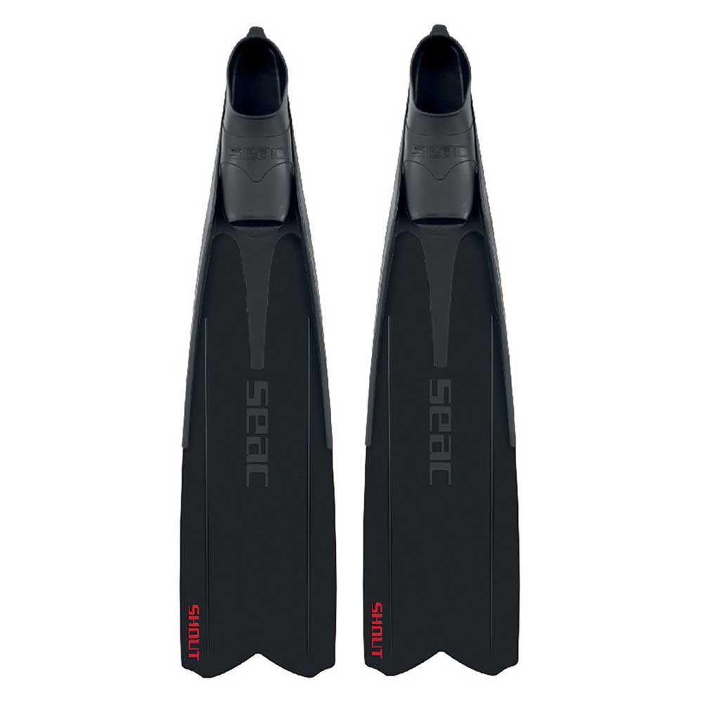 SEAC Shout S700 Long Fins for Spearfishing, Freediving, Scuba Diving - Black (Size US 6.5)