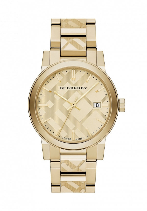 Burberry The City Gold Ion Plated Steel Gold Dial Quartz Unisex Watch BU9038