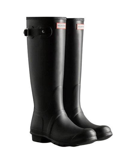 HUNTER Women's Original Tall Rain Boots - Black (US 5)